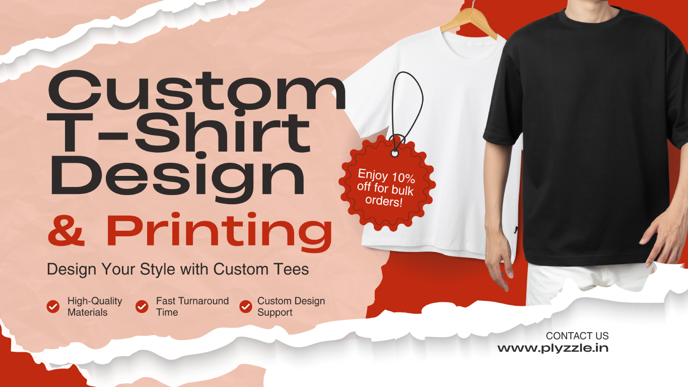 Black and Red Modern Custom T-Shirt Design & Printing Twitter Post-2